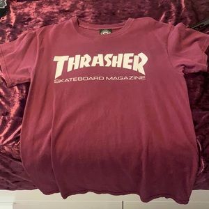 Thrasher Skateboard Magazine shirt. Worn. Letters are slightly peeling.